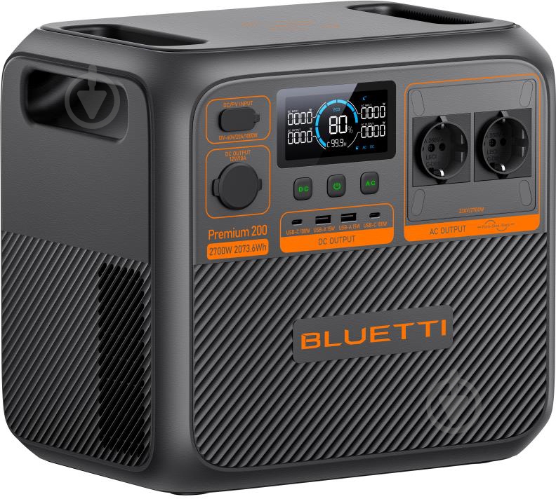 Зарядна станція BLUETTI Premium 200 V2 2700W (2073,6 Вт·год) - фото 4 Зарядна станція BLUETTI Premium 200 V2 2700W (2073,6 Вт·год) - фото 4