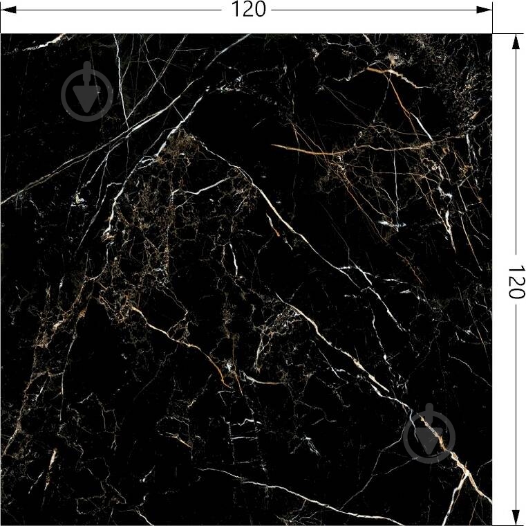 Плитка TAU Ceramica PORTLOREN BLACK PULIDO 120x120 . - фото 2