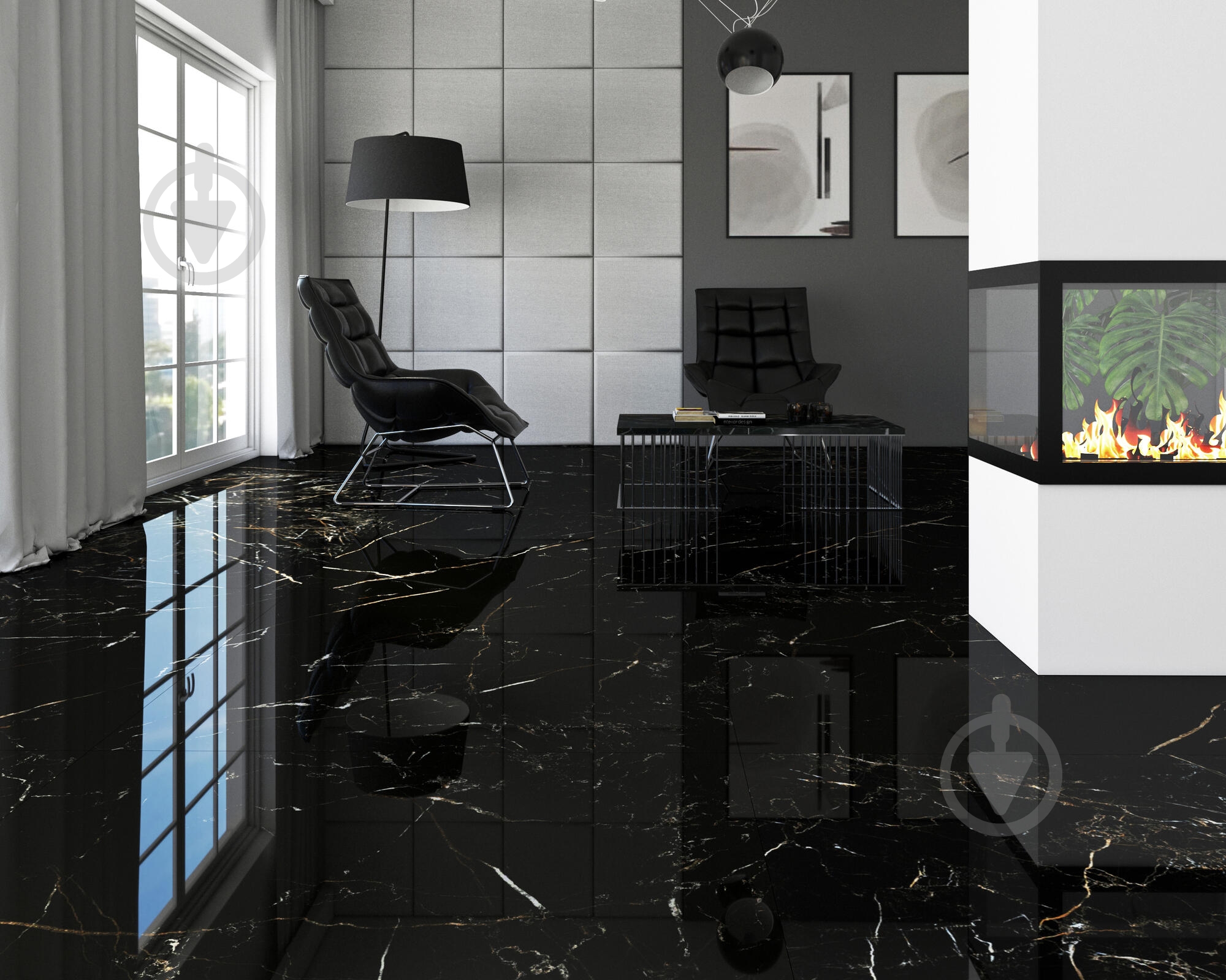 Плитка TAU Ceramica PORTLOREN BLACK PULIDO 120x120 . - фото 5