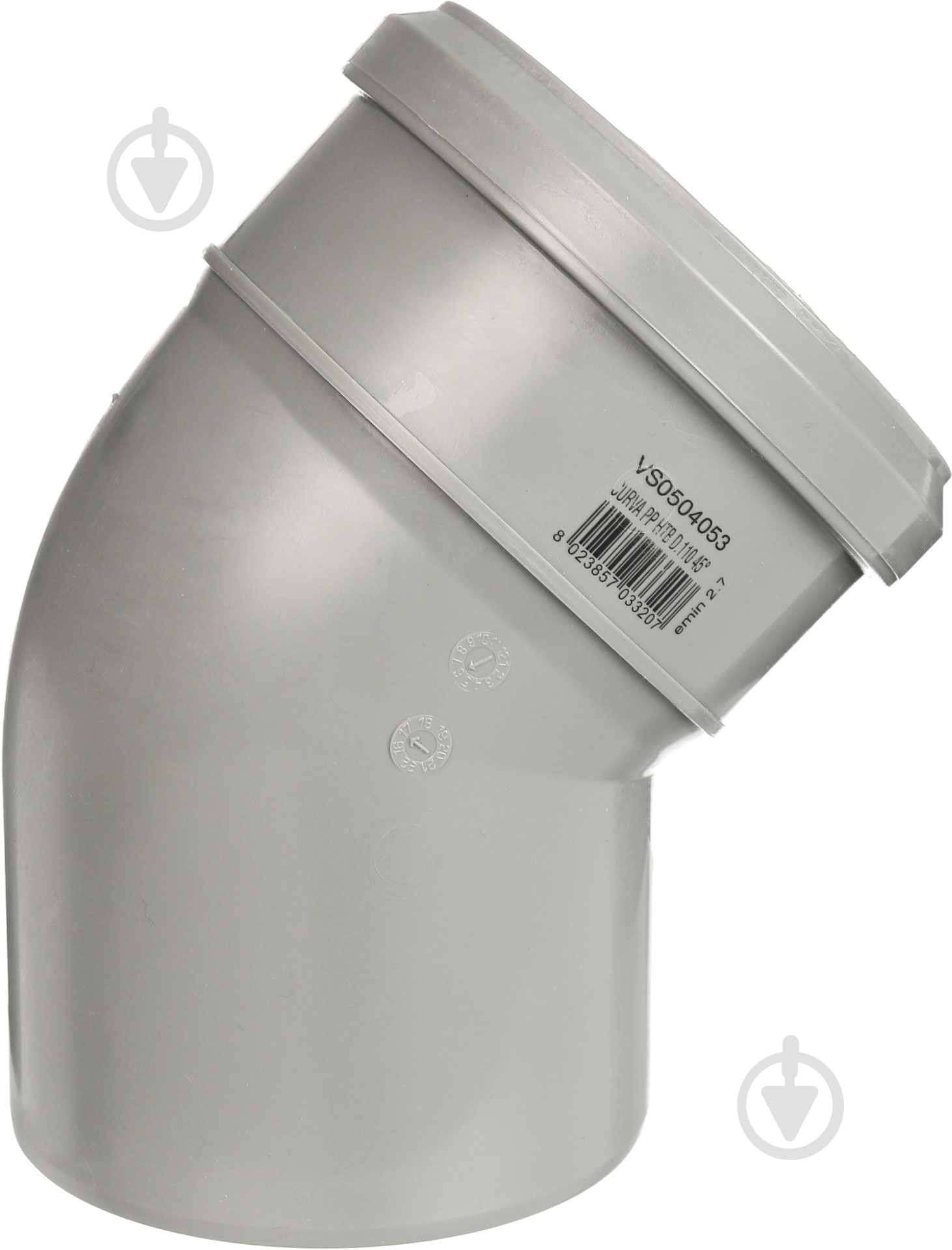 Колено канализационное Valsir ПП d110x45° HTB - фото 2