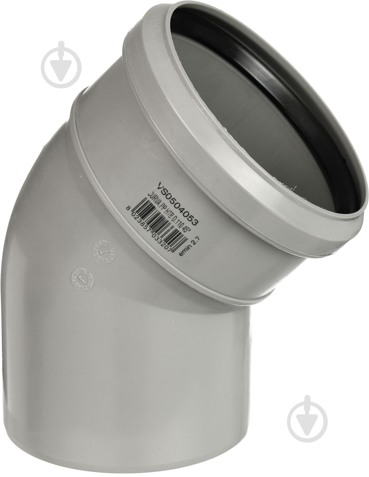 Колено канализационное Valsir ПП d110x45° HTB - фото 1