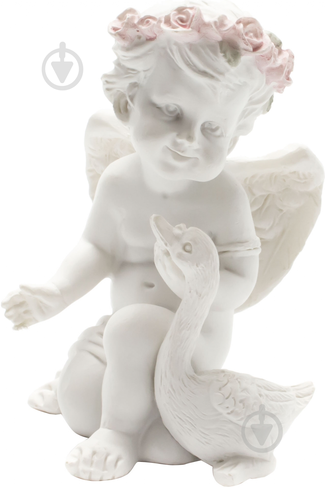 Фигурка Lefard ангел с гусенком 598-074 9х6 см белый - фото 1 Фигурка Lefard ангел с гусенком 598-074 9х6 см белый - фото 1