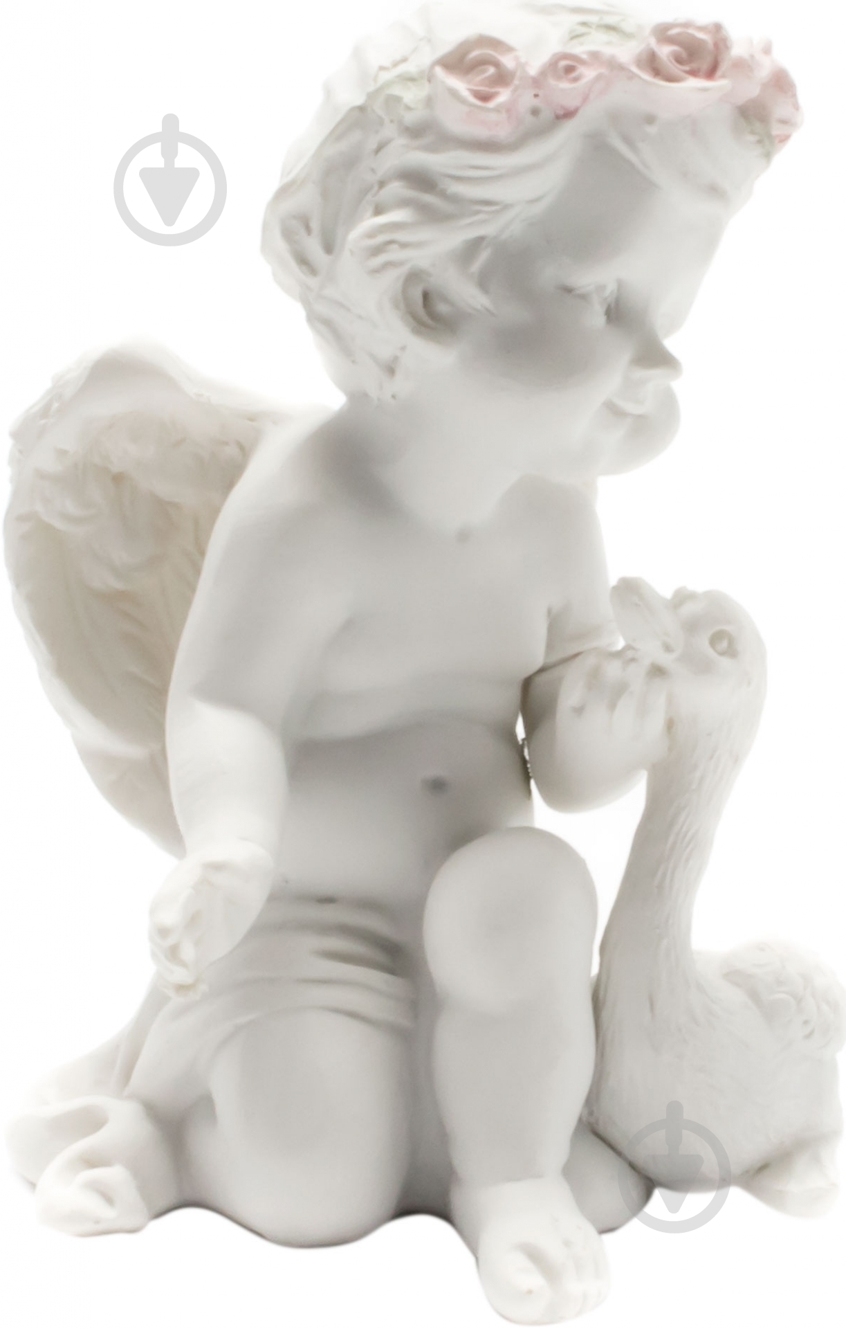 Фигурка Lefard ангел с гусенком 598-074 9х6 см белый - фото 2 Фигурка Lefard ангел с гусенком 598-074 9х6 см белый - фото 2