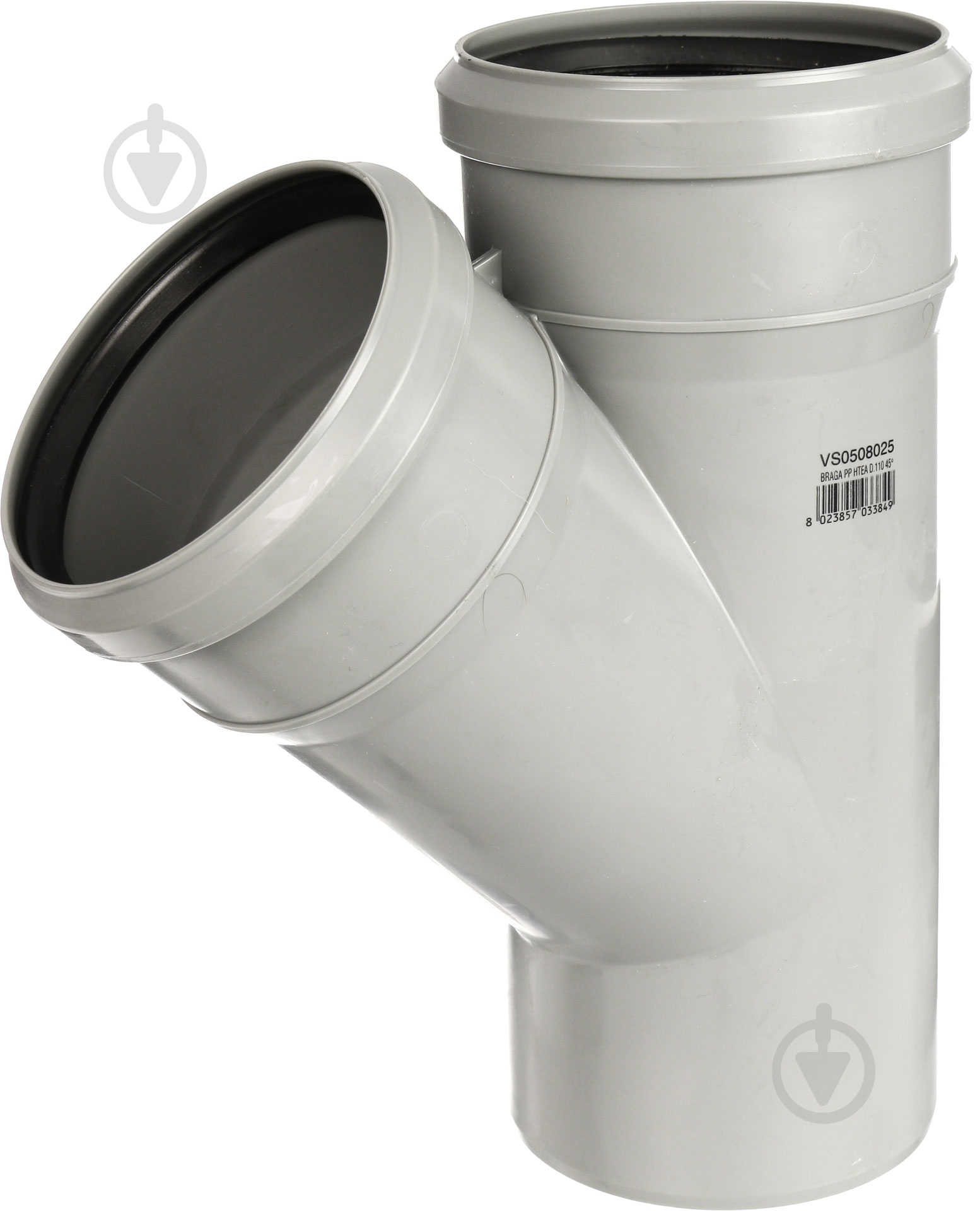 Тройник канализационный Valsir ПП d110x110х45° HTEA - фото 2 Тройник канализационный Valsir ПП d110x110х45° HTEA - фото 2