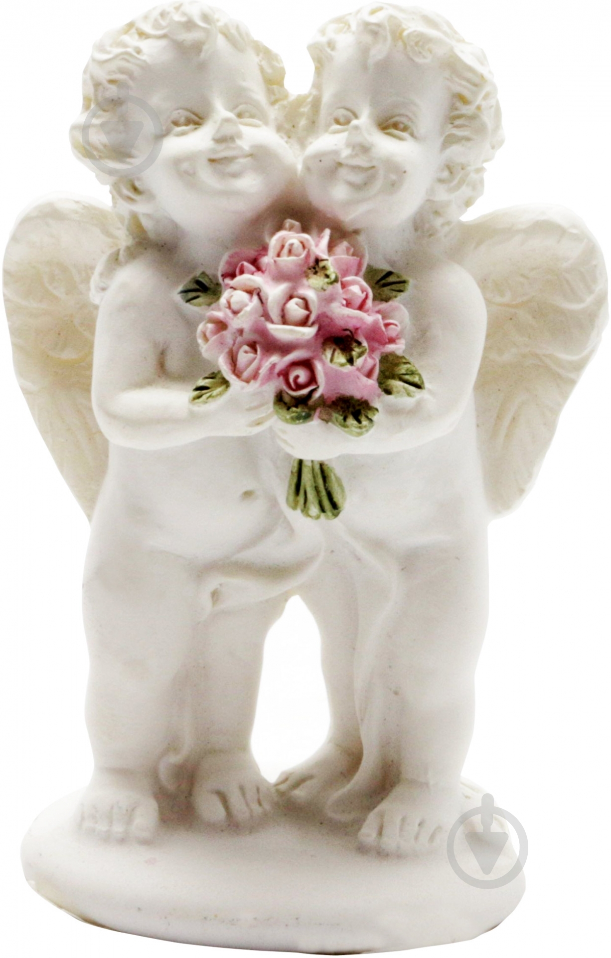 Фигурка Lefard ангелы с букетом 598-039 8х4 см белый - фото 1