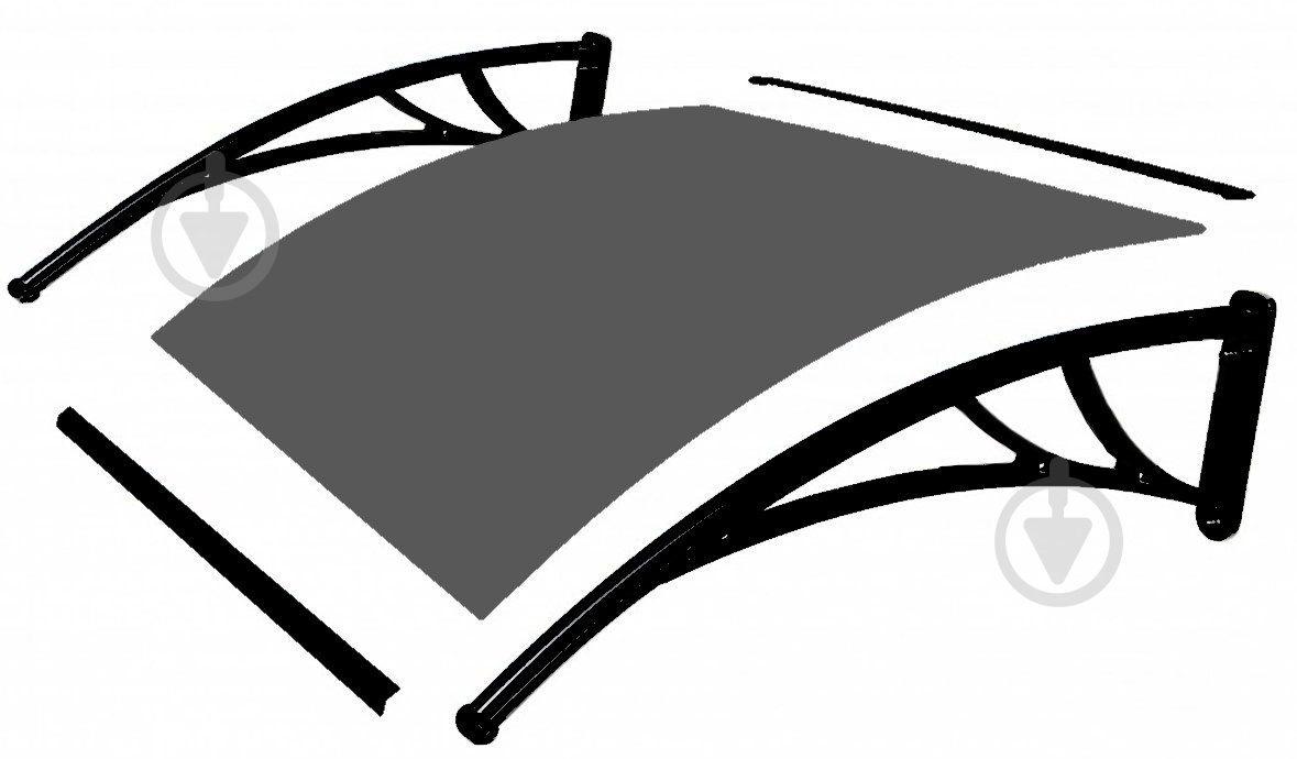 Дашок Oscar ® Tandem 1500х930х280 мм черный с сотового поликарбоната 4 мм прозрачный - фото 2 Дашок Oscar ® Tandem 1500х930х280 мм черный с сотового поликарбоната 4 мм прозрачный - фото 2