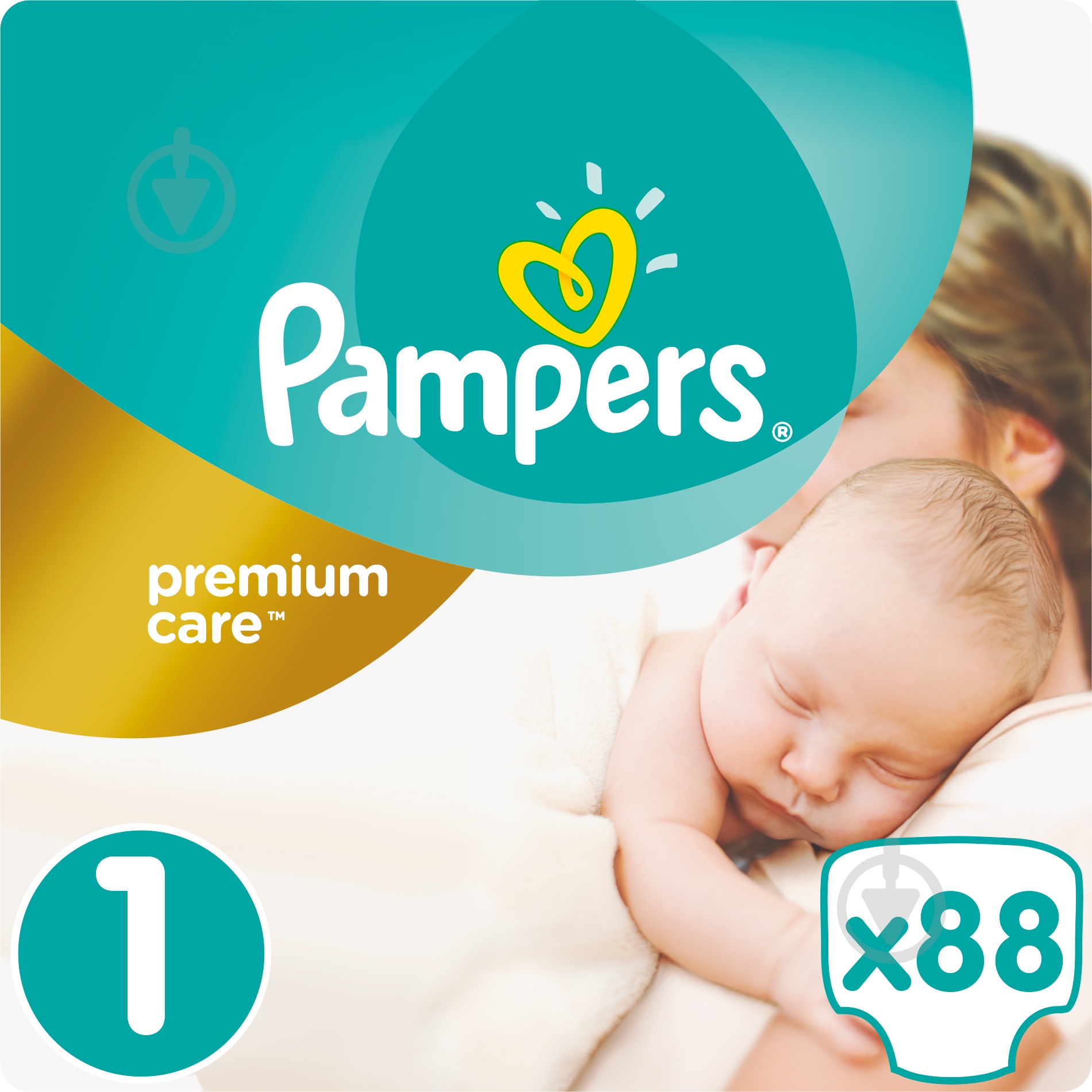 Подгузники Pampers Premium Care Newborn 2-5 кг 88 шт. - фото 1 Подгузники Pampers Premium Care Newborn 2-5 кг 88 шт. - фото 1