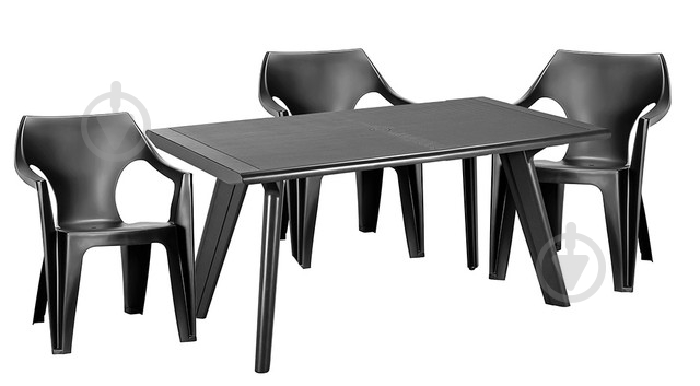 Стілець Allibert Dante low back 57x57x79 см сірий - фото 2 Стілець Allibert Dante low back 57x57x79 см сірий - фото 2