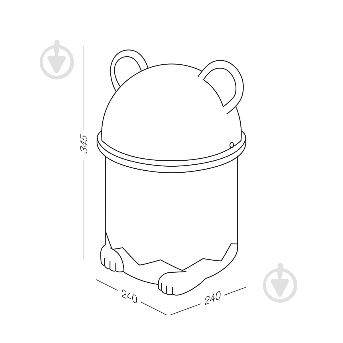 Ведро со съемной крышкой MVM BIN-07 7L White - фото 4