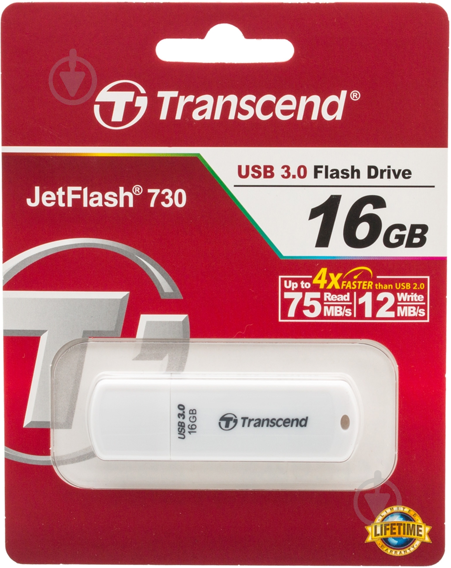Флеш-пам'ять USB Transcend JetFlash 730 16 ГБ USB 3.0 white (TS16GJF730) - фото 4 Флеш-пам'ять USB Transcend JetFlash 730 16 ГБ USB 3.0 white (TS16GJF730) - фото 4