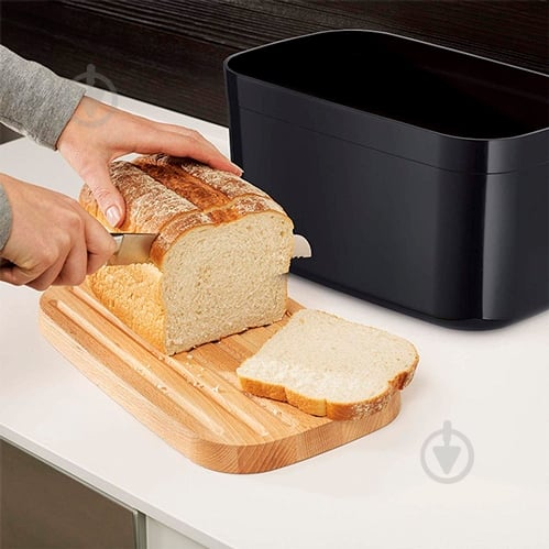 Хлебница Joseph Joseph Bread Bin 18x37x22 см черная - фото 4