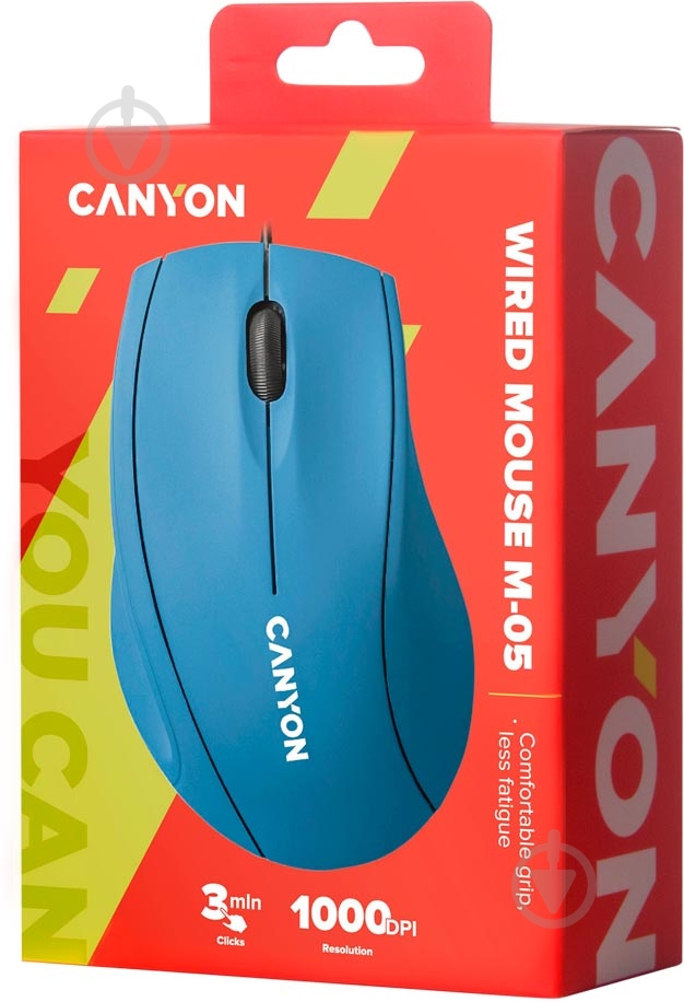 Мышка Canyon M-05 Light Blue (CNE-CMS05BX) USB - фото 5 Мышка Canyon M-05 Light Blue (CNE-CMS05BX) USB - фото 5