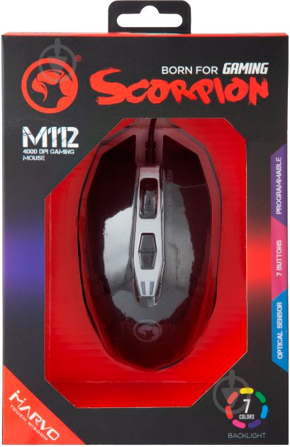 Мышь Marvo M112 7 colors-LED Black (M112) - фото 4 Мышь Marvo M112 7 colors-LED Black (M112) - фото 4