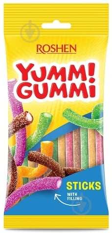 Конфеты жевательные Roshen Yummi Gummi Sour Sticks ВКФ 70 г (4823077636257) - фото 1