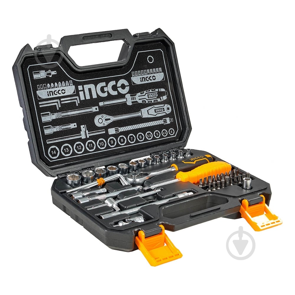 Набор головок и бит 1/4" 45 предметов INGCO HKTS14451 1/4"(F)×3/8"(M) 45 шт. HKTS14451 - фото 1 Набор головок и бит 1/4" 45 предметов INGCO HKTS14451 1/4"(F)×3/8"(M) 45 шт. HKTS14451 - фото 1