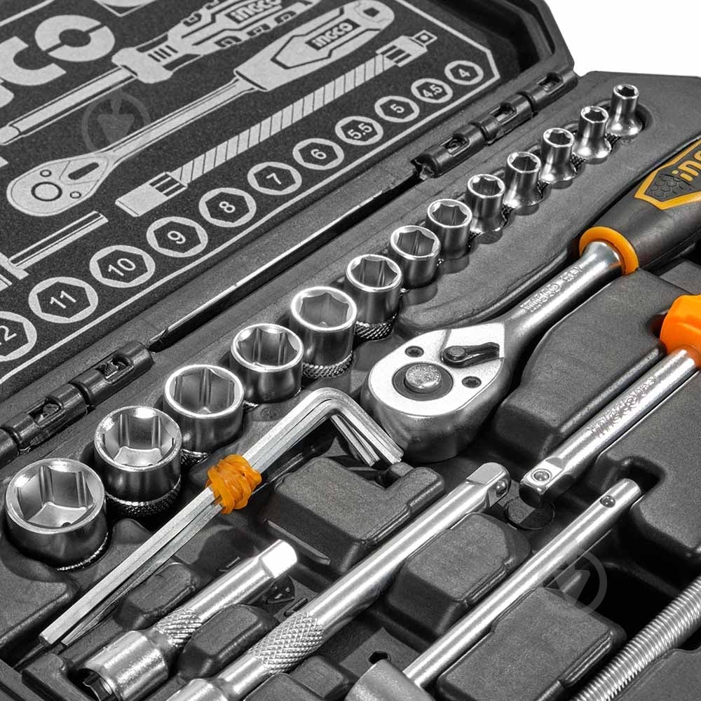 Набор головок и бит 1/4" 45 предметов INGCO HKTS14451 1/4"(F)×3/8"(M) 45 шт. HKTS14451 - фото 7 Набор головок и бит 1/4" 45 предметов INGCO HKTS14451 1/4"(F)×3/8"(M) 45 шт. HKTS14451 - фото 7