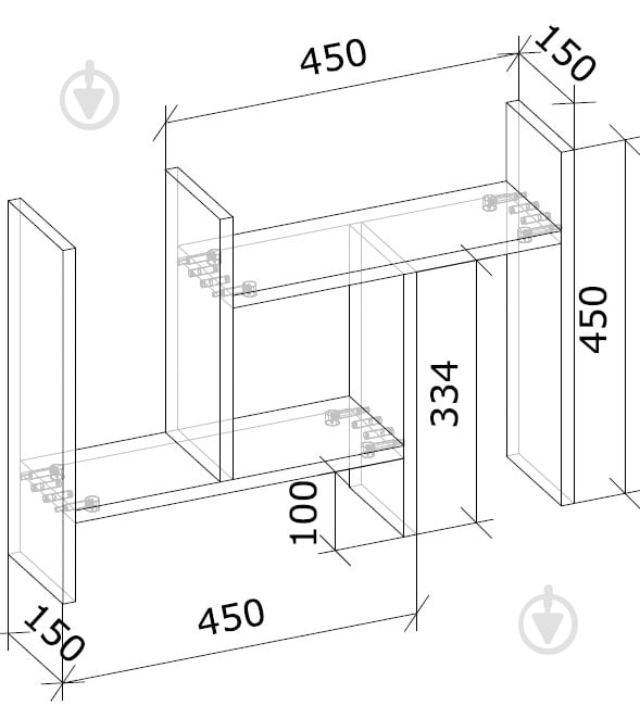 Полка Грейд раздвижная 450x450 мм кашемир - фото 3