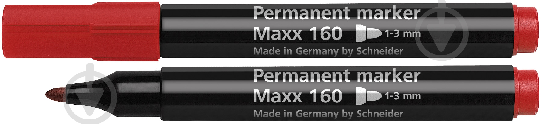Маркер перманентний Schneider Maxx 160 1-3 мм S116002 червоний - фото 1