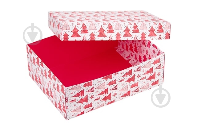 Коробка Red Christmas trees 26x20x9 см - фото 1