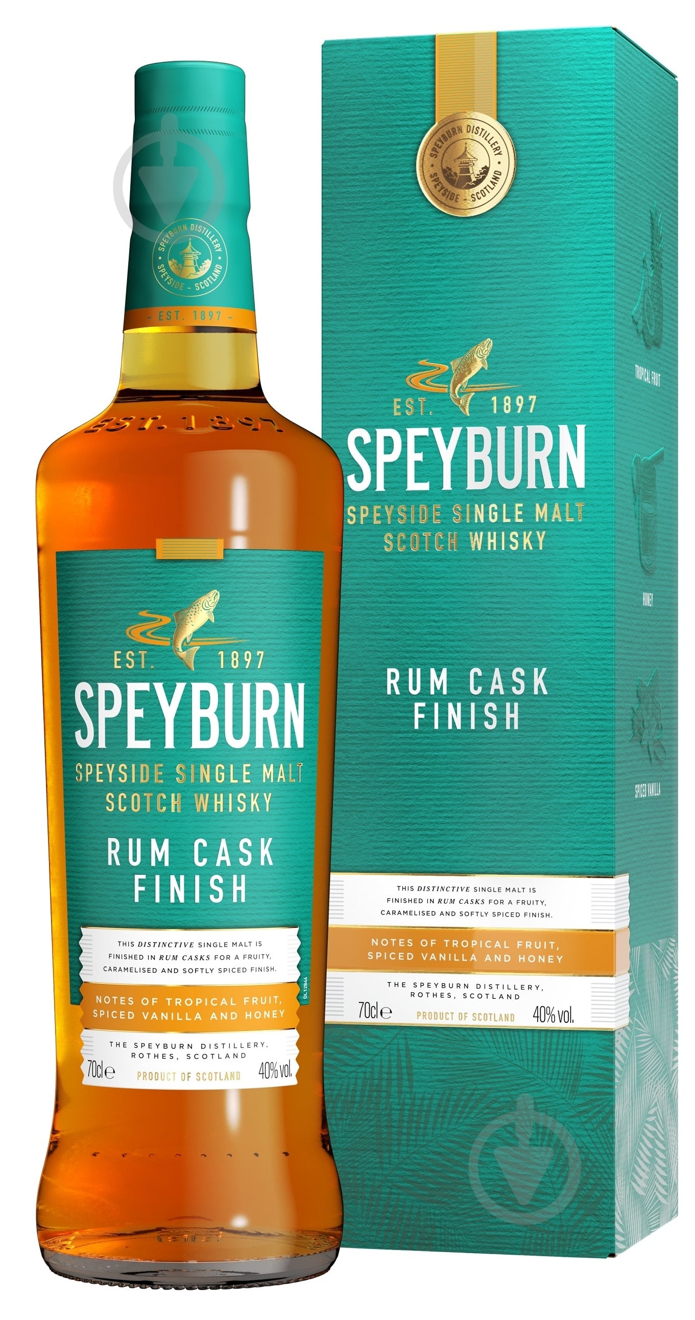 Виски Speyburn Rum Cask Finish 40% в коробке 0,7 л - фото 1