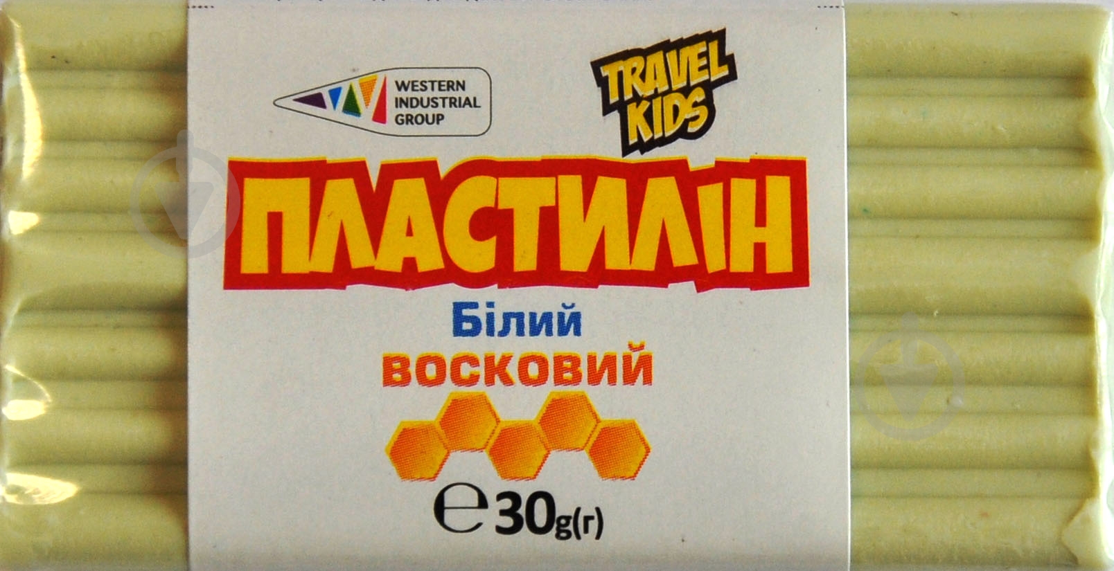 Пластилин восковой белый TRAVEL KIDS 30 г Western Industrial Group - фото 1