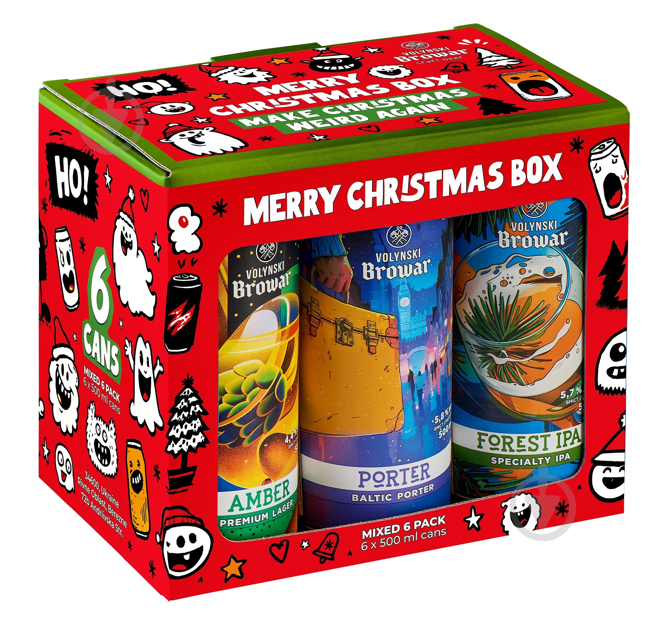 Набор пива Волинський Бровар Merry Christmas Box 3 л - фото 1
