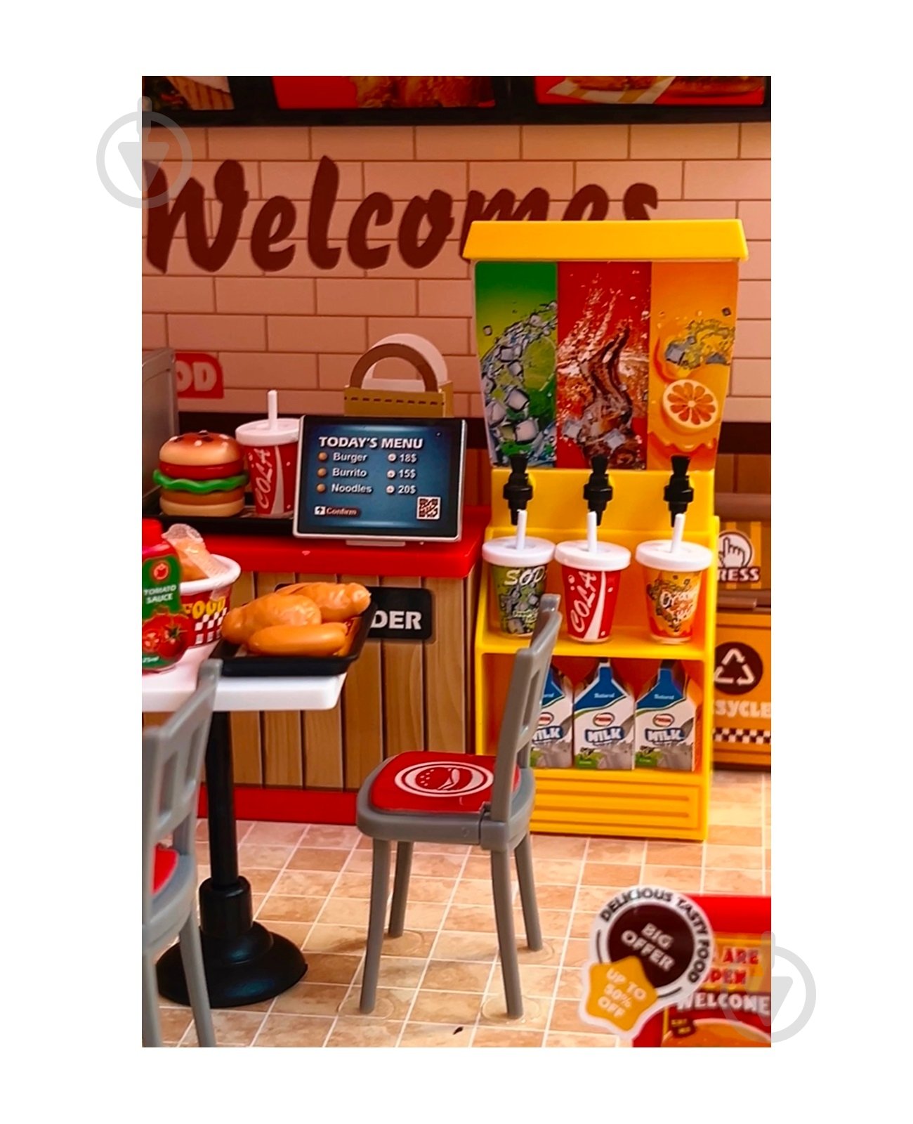 Ігровий набір SHANTOU YISHENG Мінідім фаст-фуд ресторан 0415 - фото 7 Ігровий набір SHANTOU YISHENG Мінідім фаст-фуд ресторан 0415 - фото 7