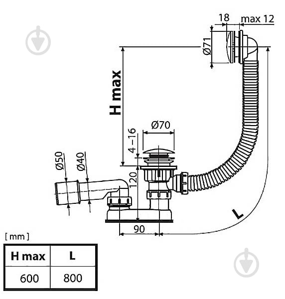 Сифон для ванны Ravak Click Clack X01472 - фото 3
