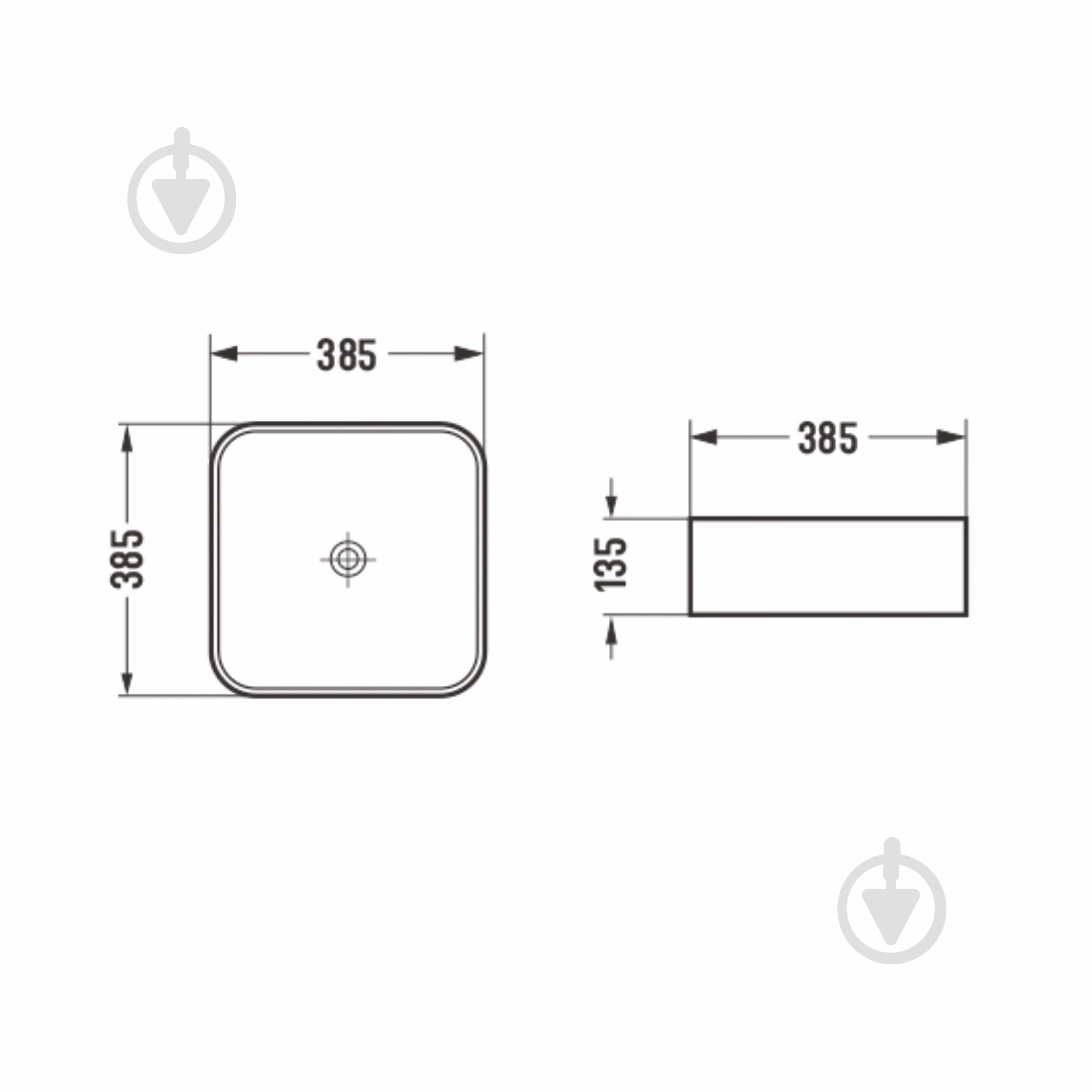 Умывальник Imprese I-form с06010603-38 - фото 2