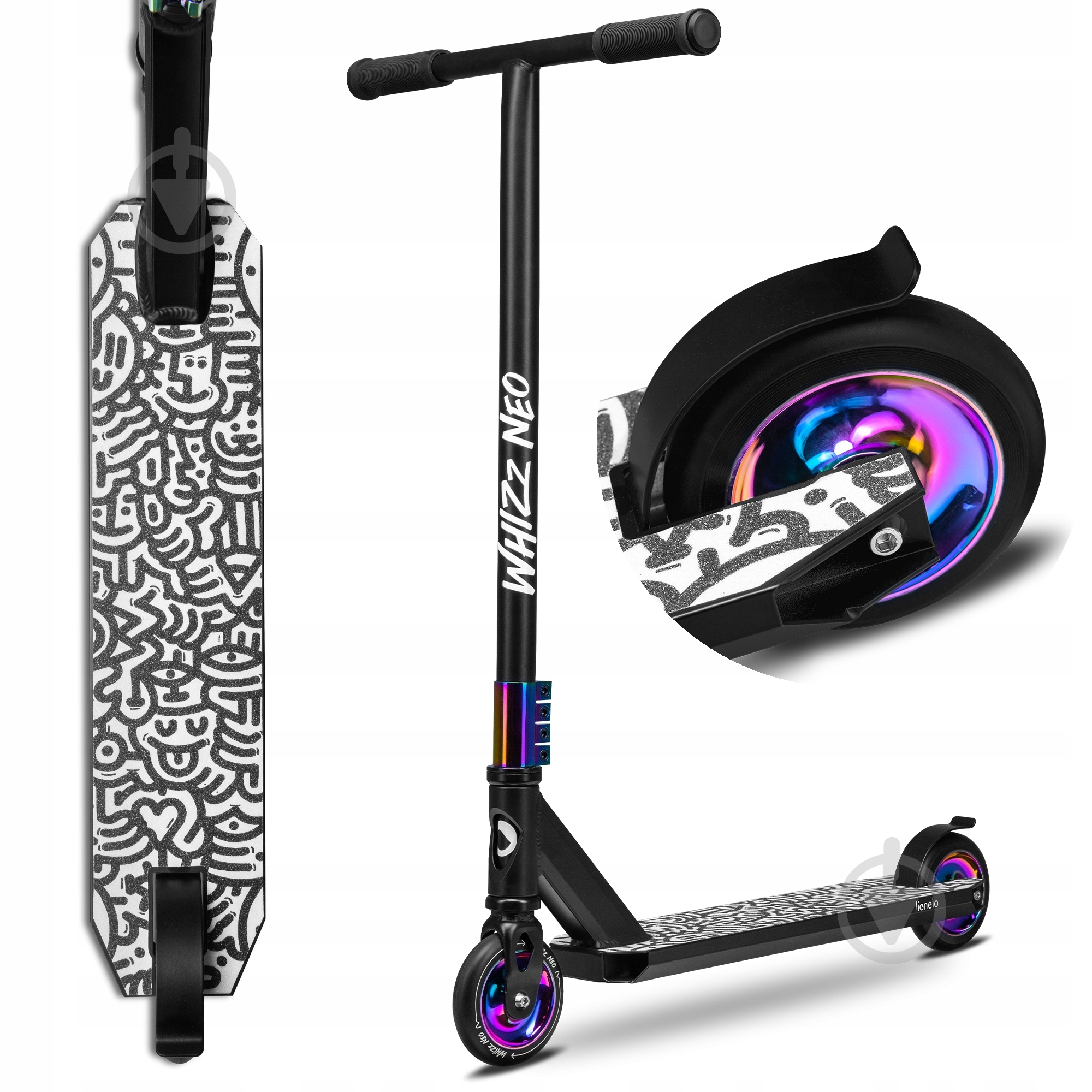 Самокат Lionelo черный LO-WHIZZ NEO BLACK CARBON - фото 2