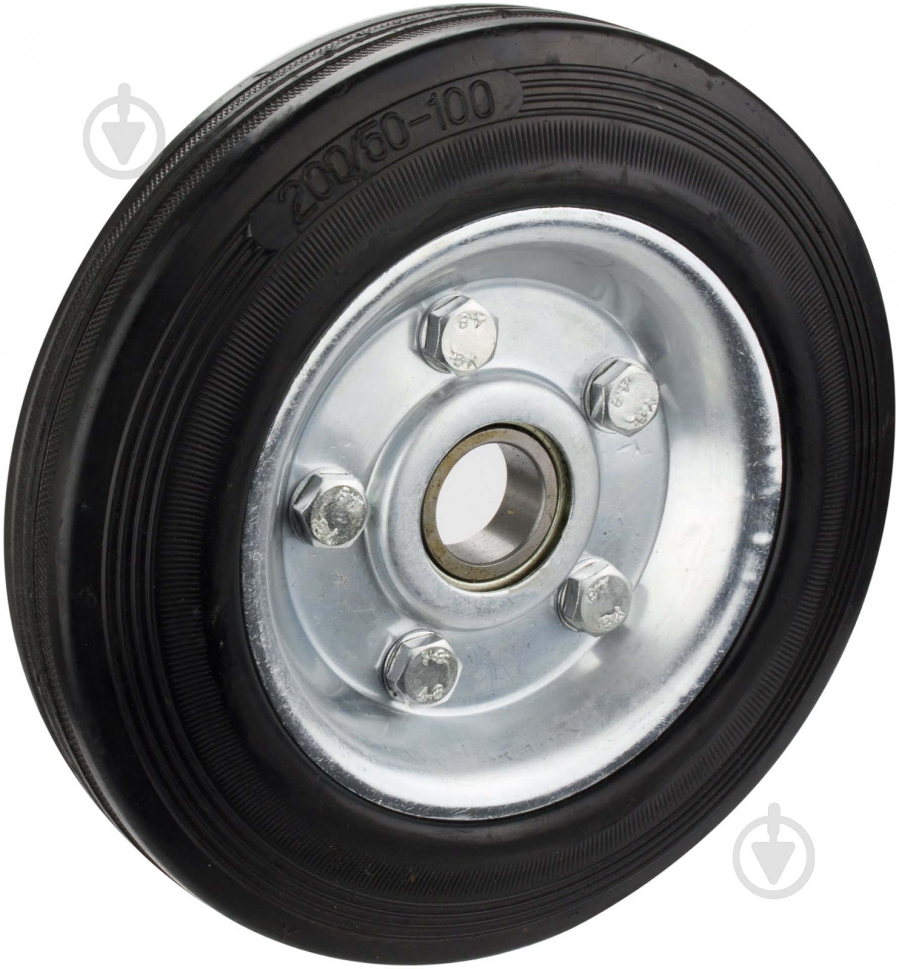 Колесо d198 мм резиновое черное с оцинкованым диском 274200B - фото 1 Колесо d198 мм резиновое черное с оцинкованым диском 274200B - фото 1