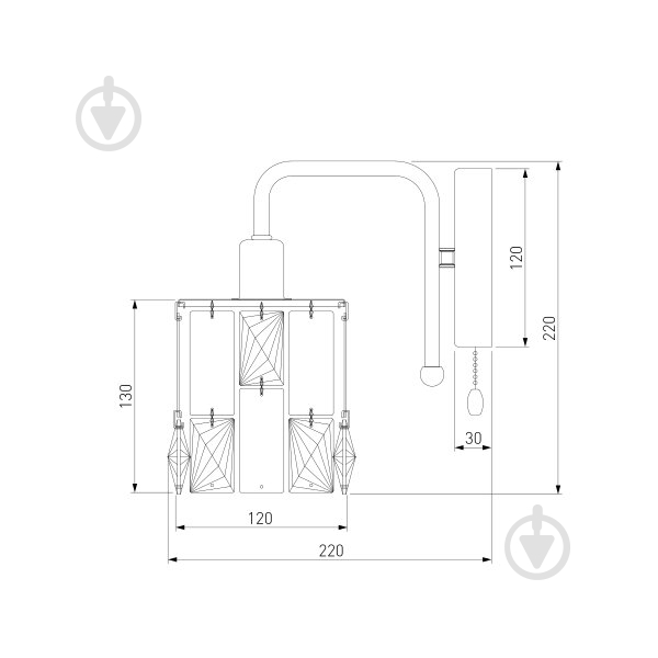 ВИТРИНА! Бра Strotskis Scoppio 1x40 Вт E14 хром 10101/1 - фото 5
