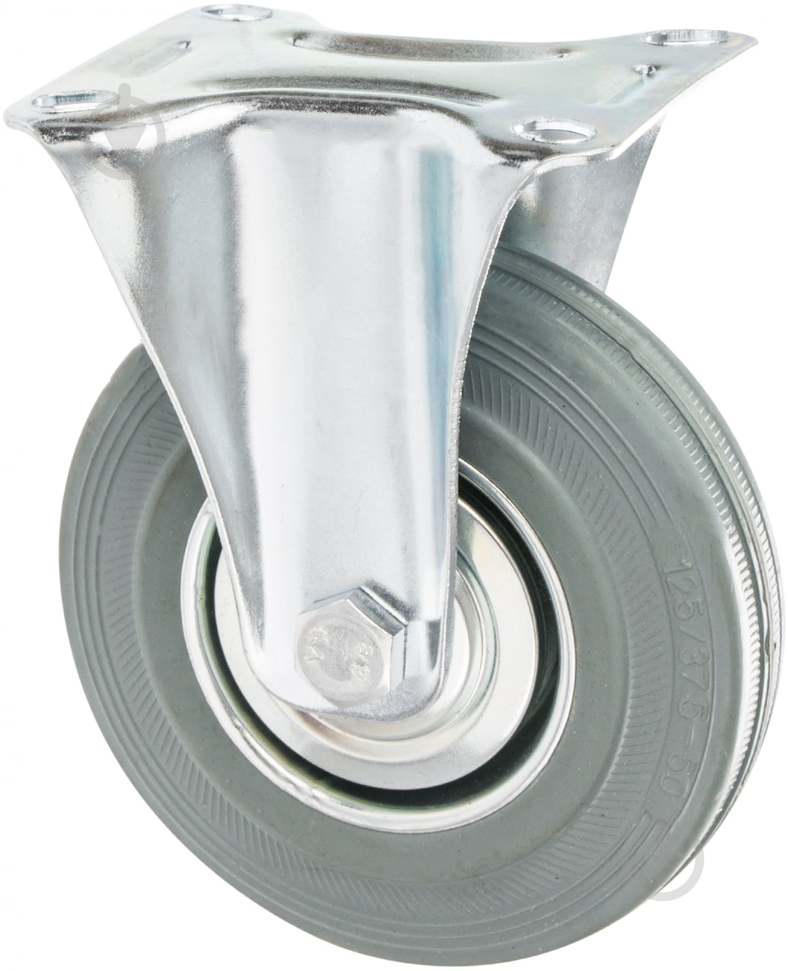 Колесо d125 мм промышленое неповоротное с площадкой 100x80 мм 020125 - фото 1