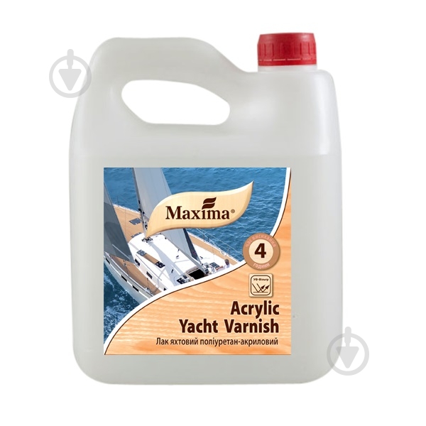 Лак яхтовий поліуретан-акриловий Acrylic yacht varnish Maxima глянець прозорий 2,5 л - фото 1