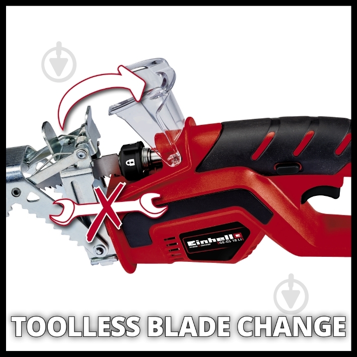 Пила мини аккумуляторная Einhell Einhell X-Change GE-GS 18 Li Solo 3408220 - фото 2 Пила мини аккумуляторная Einhell Einhell X-Change GE-GS 18 Li Solo 3408220 - фото 2