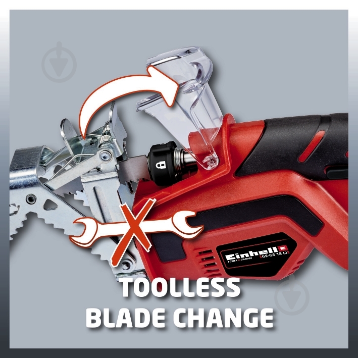 Пила мини аккумуляторная Einhell Einhell X-Change GE-GS 18 Li Solo 3408220 - фото 13 Пила мини аккумуляторная Einhell Einhell X-Change GE-GS 18 Li Solo 3408220 - фото 13