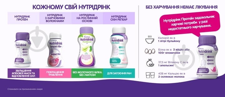 Ентеральне харчування Nutricia Nutridrink Protein Vanilla зі смаком ванілі з високим вмістом білка та енергії 4 шт х 125 м — фото 10