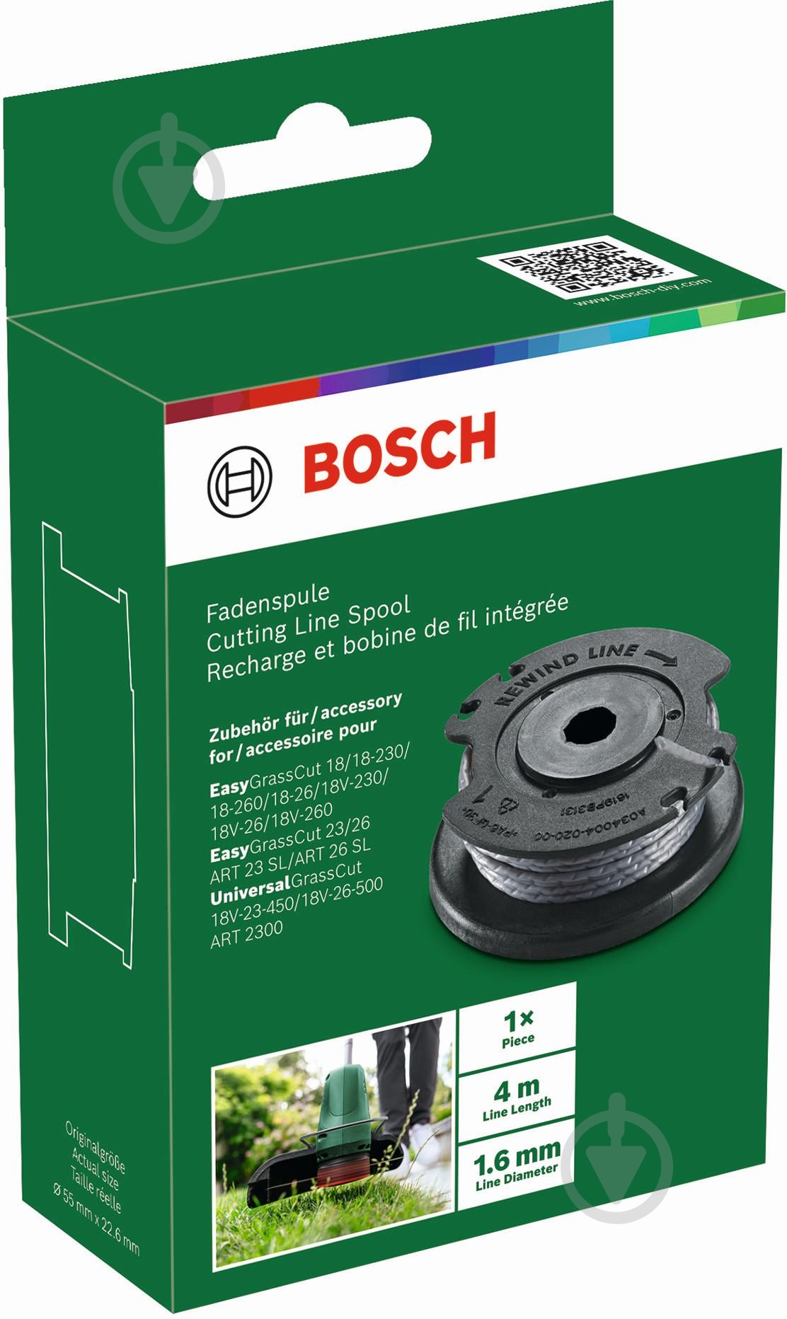 Катушка с леской Bosch для EasyGrassCut 4,5 м 1,6 мм - фото 2 Катушка с леской Bosch для EasyGrassCut 4,5 м 1,6 мм - фото 2