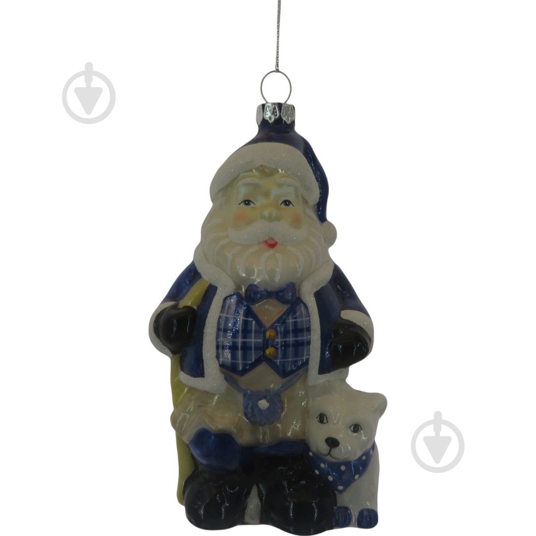 Подвеска WEI DE ARTS стеклянная Санта 14 см бело-голубой - фото 1 Подвеска WEI DE ARTS стеклянная Санта 14 см бело-голубой - фото 1