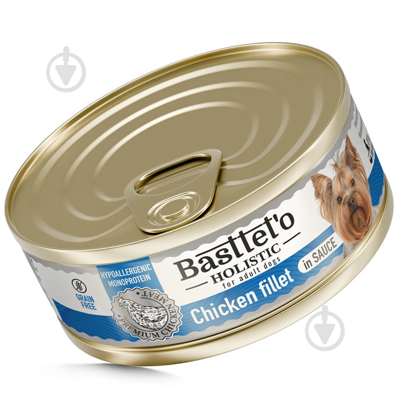 Консерва Basttet`o Holistic кусочки куриного филе в соусе 85 г - фото 1 Консерва Basttet`o Holistic кусочки куриного филе в соусе 85 г - фото 1