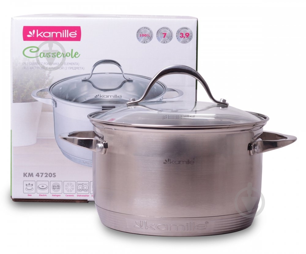 Кастрюля Kamille KM-4720S 3,9 л - фото 1 Кастрюля Kamille KM-4720S 3,9 л - фото 1