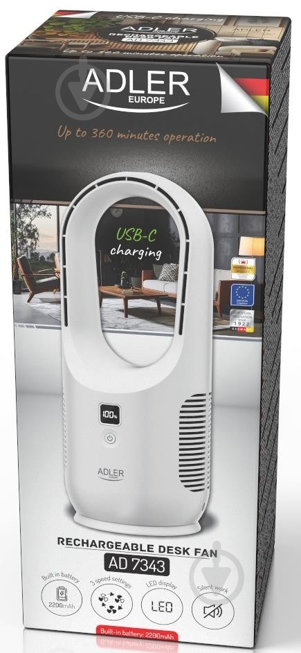 Вентилятор настольный Adler AD7343 - фото 9