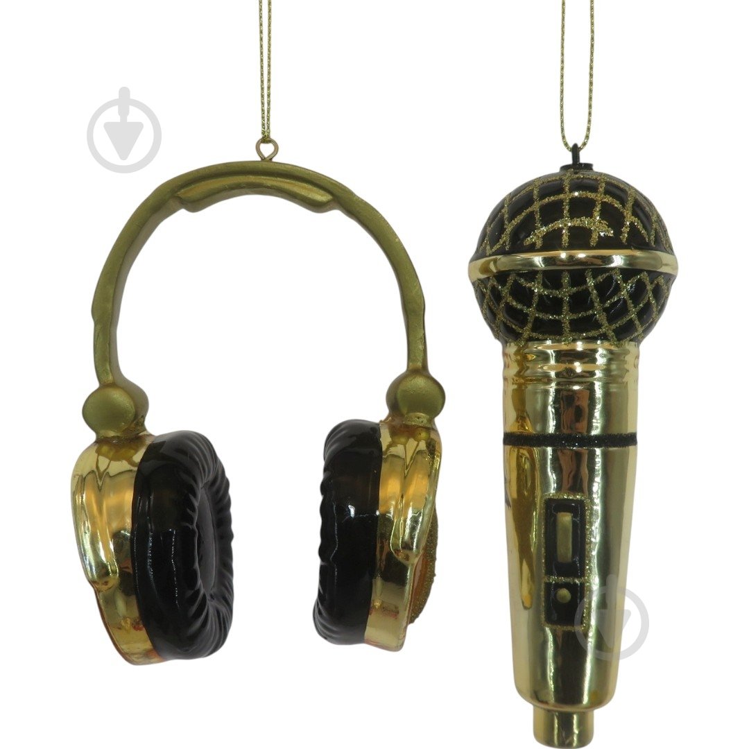 Підвіска WEI DE ARTS скляна навушники та мікрофон 10 см в асортименті - фото 1 Підвіска WEI DE ARTS скляна навушники та мікрофон 10 см в асортименті - фото 1