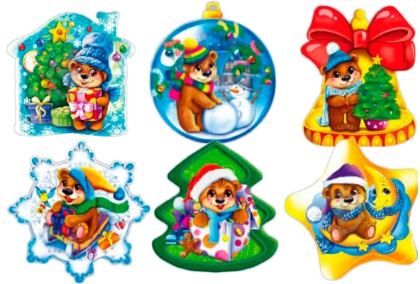 Набір новорічних термоналіпок, 8 см - фото 1
