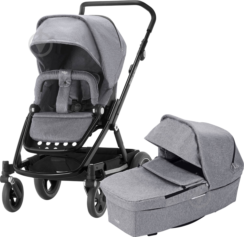 Коляска универсальная 2 в 1 Britax GO NEXT 2 Grey Melange/Black 2000029406 - фото 1
