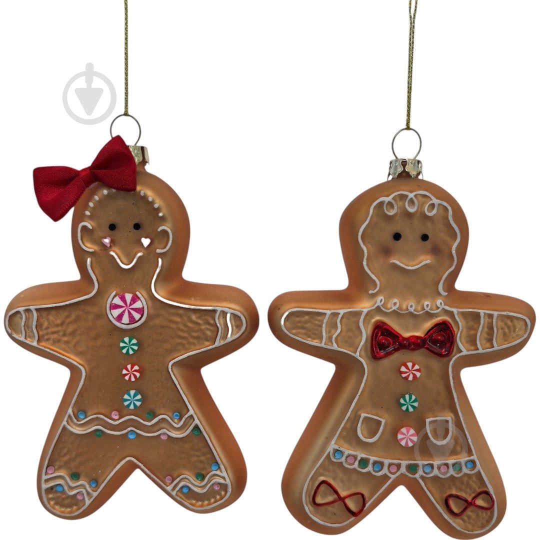 Підвіска WEI DE ARTS скляна пряники 13 см в асортименті - фото 1
