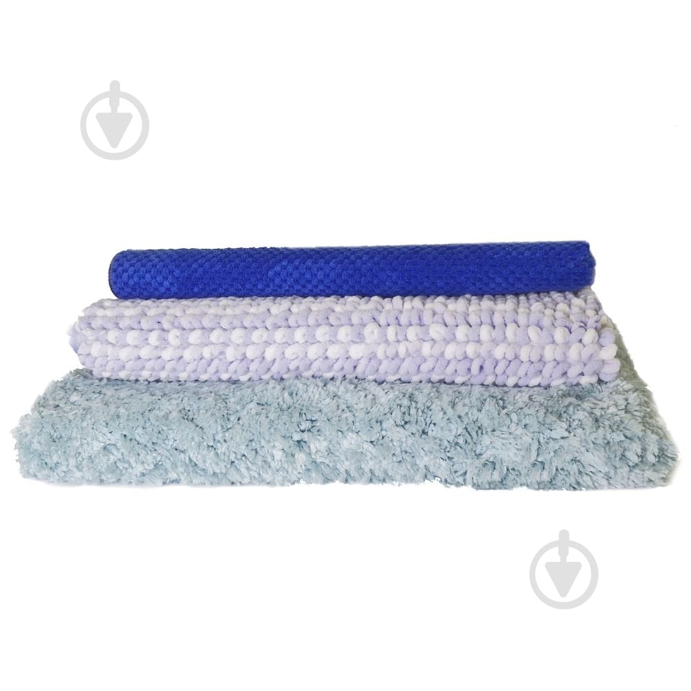 Набор ковриков Dariana Tropical Sea 60х90 мятный + Мелоди 55x80 лавандовый + Ананас 45х75 синий - фото 2