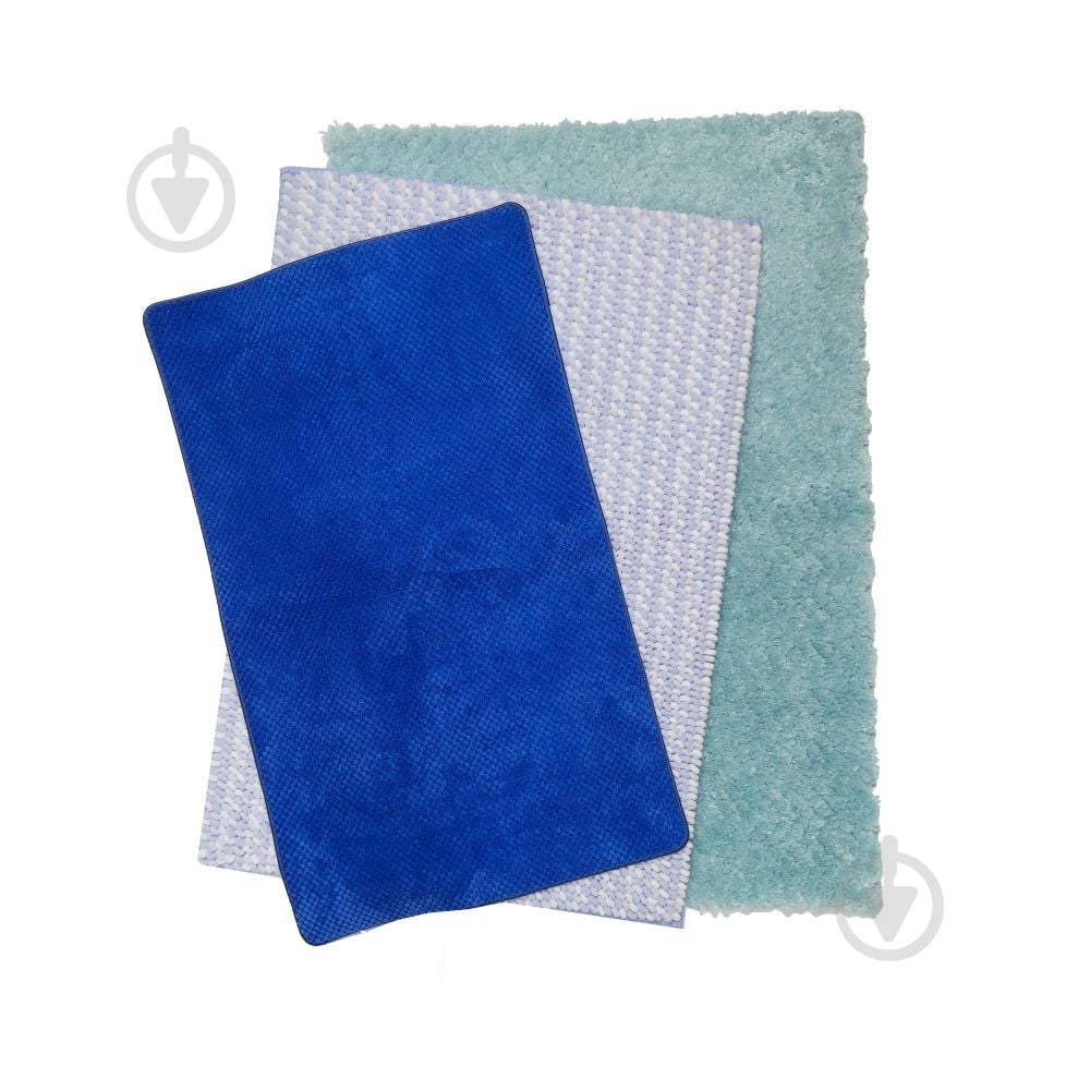 Набор ковриков Dariana Tropical Sea 60х90 мятный + Мелоди 55x80 лавандовый + Ананас 45х75 синий - фото 1