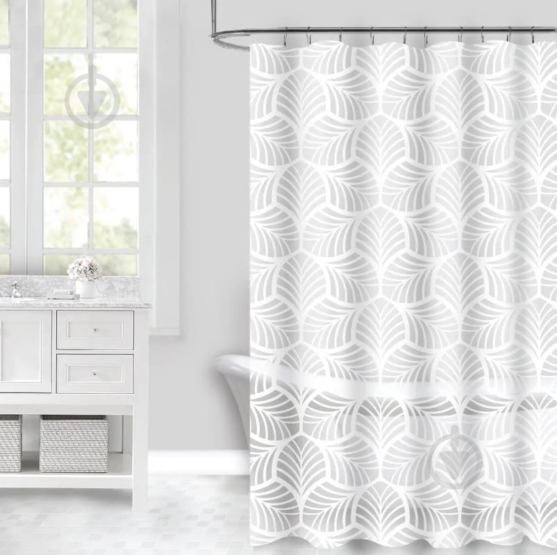 Шторка для ванни Werk WK-10004 Вітраж PEVA 180x180 (з кільцями) - фото 1