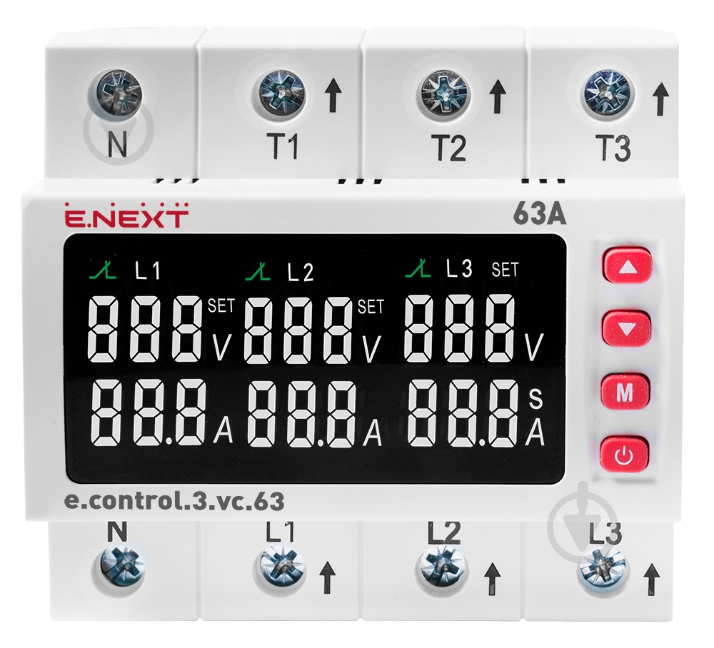 Реле напряжения и тока E.NEXT e.control.3.vc63 p0690104 - фото 2 Реле напряжения и тока E.NEXT e.control.3.vc63 p0690104 - фото 2